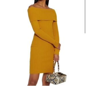Ronny Kobo Off-the-Shoulder Rib Knit Mini Dress XS